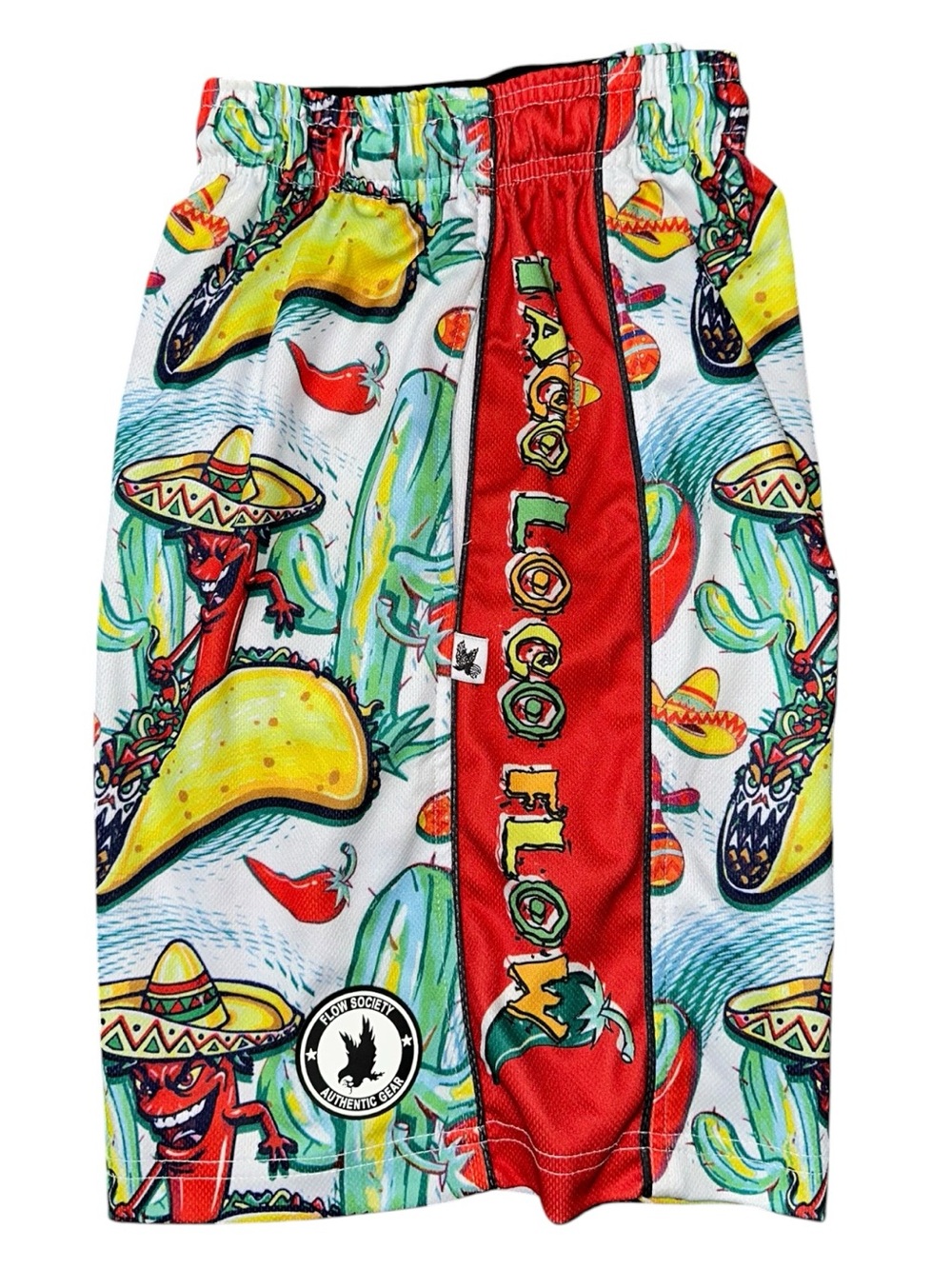 Flow Society Boys Size L Taco Loco Flow LAX Lacrosse Graphic Shorts